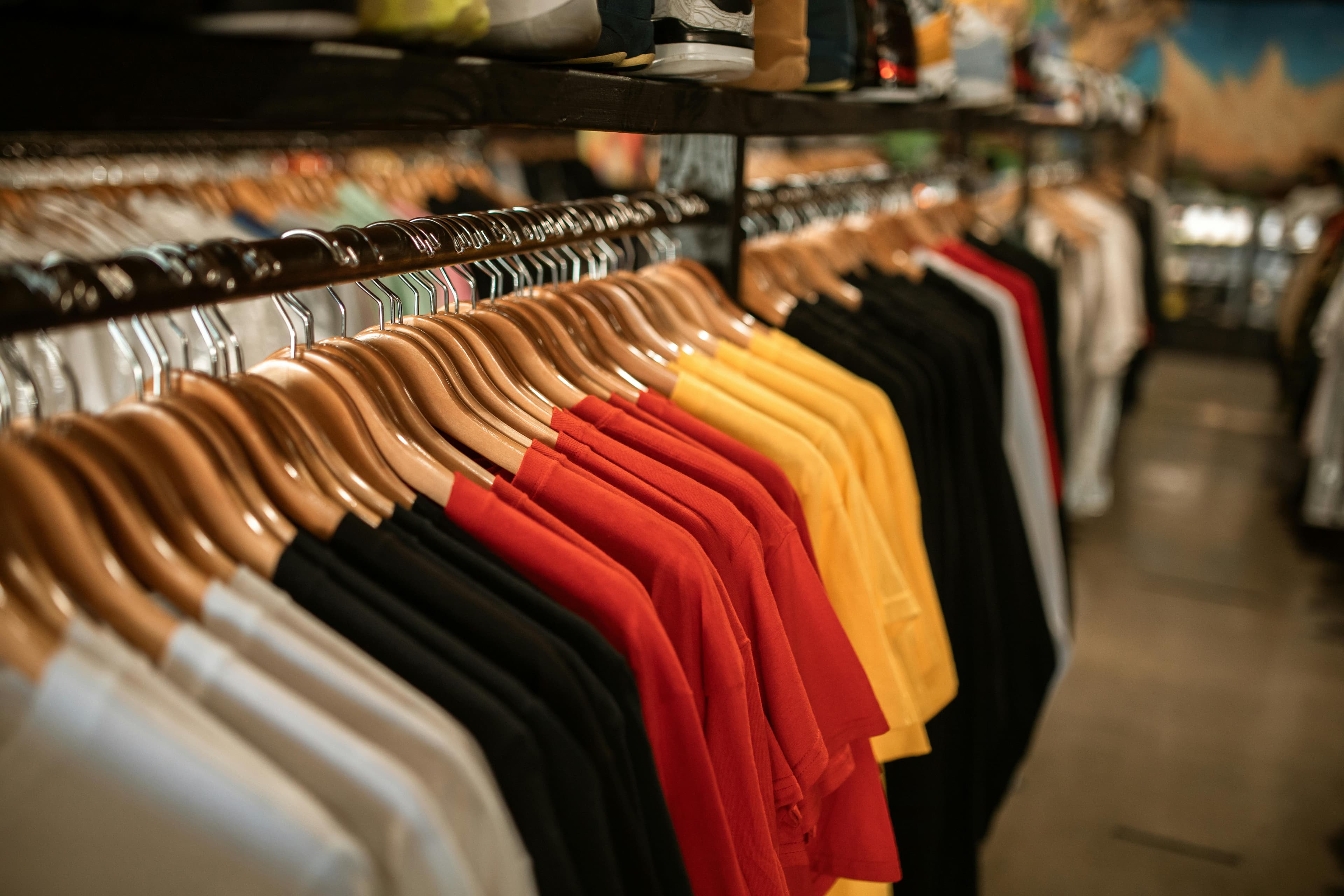 Retail interior with warm lighting — suitable for shops, hospitality, and workspaces